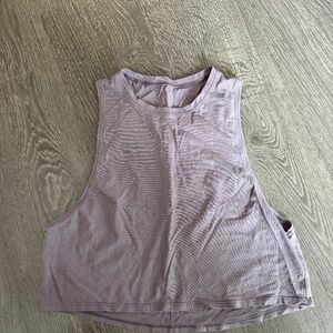 Lululemon Mauve High Neck Cropped Tank Open Back Size 6